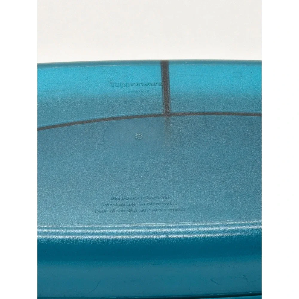 Tupperware Teal Blue 3‎ Compartment Microwave Reheatable Lunch Container 3990A-2